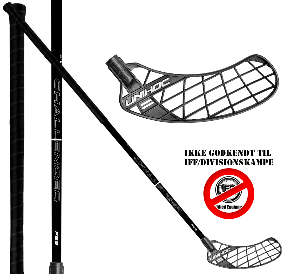 Unihoc Challenger 29 Black - 10 stave inkl. 10 bolde - Floorball Stavsæt - Billede 2