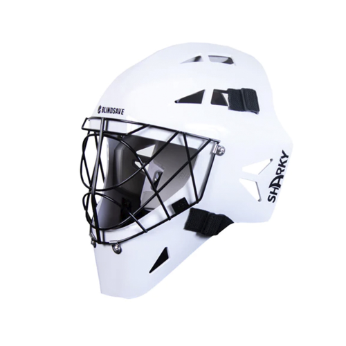 Blindsave Målmandshjelm - Shark Goalie Mask - white - Billede 3