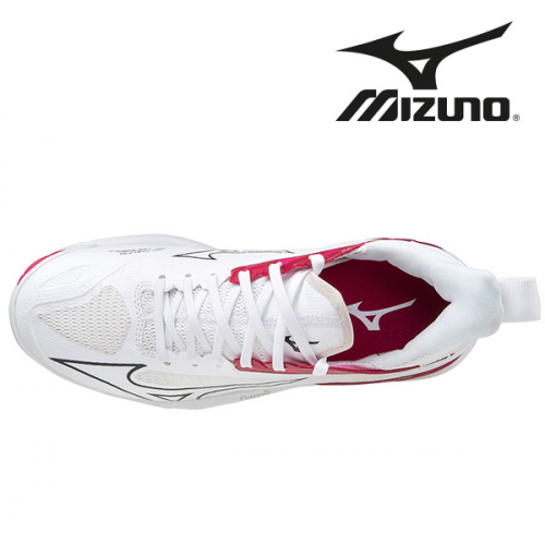 Mizuno Wave Mirage 4 Dame white/cherryred - Billede 3