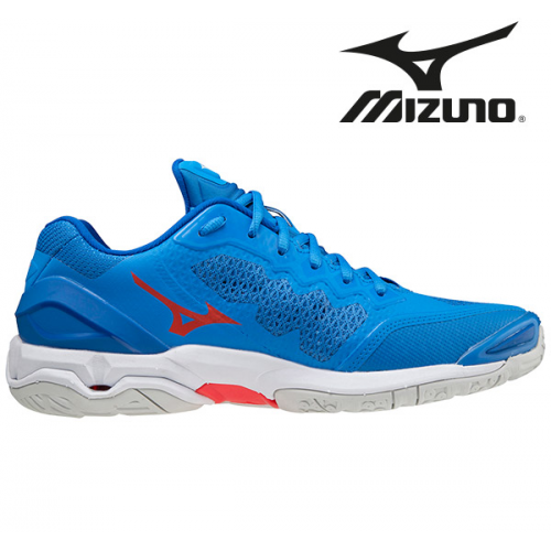 Mizuno Wave Stealth V Herre frenchblue/white/ignitionred - Billede 2