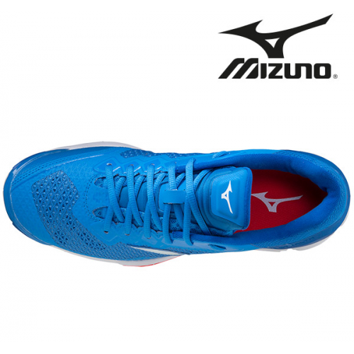 Mizuno Wave Stealth V Herre frenchblue/white/ignitionred - Billede 3