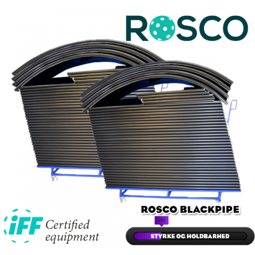 Rosco Floorball Bander - Blackpipe - Fullsize bane 20x40 meter, sort - IFF Godkendte