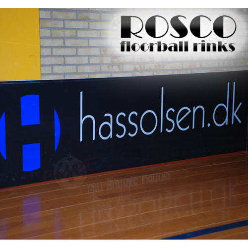 Rosco Floorball Bander - MotionsFloorball bane 10x20 meter, hvid - Inkl. Bandereklamer - Billede 2