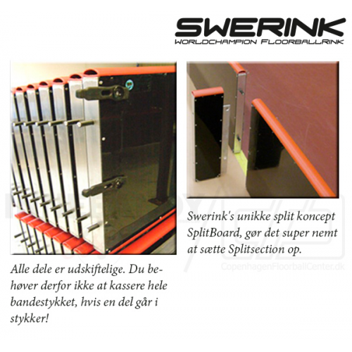 Swerink Floorball Bander, hvid - Fullsize bane 20x40 meter - Billede 5