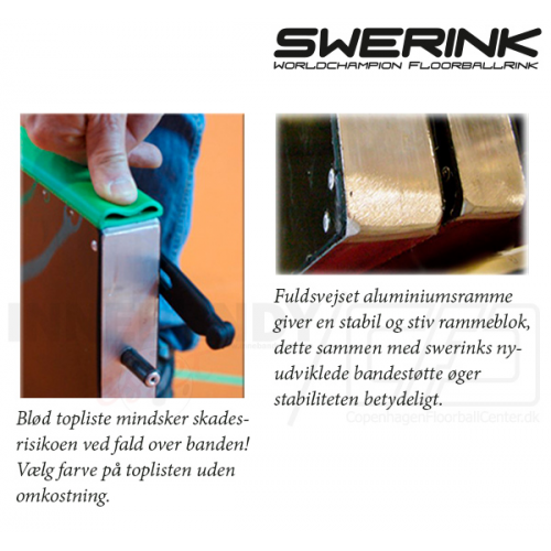 Swerink Floorball Bander, hvid - Fullsize bane 20x40 meter - Billede 6
